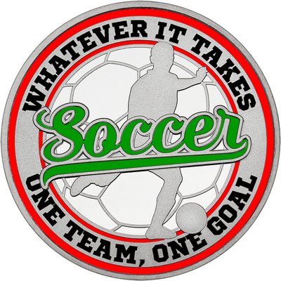 Green "Soccer" with Red Outer Circular Borders